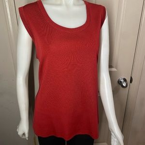 Exclusively Misook Red Scoop Neck Tank Sleeveless Blouse Top Shirt 3x